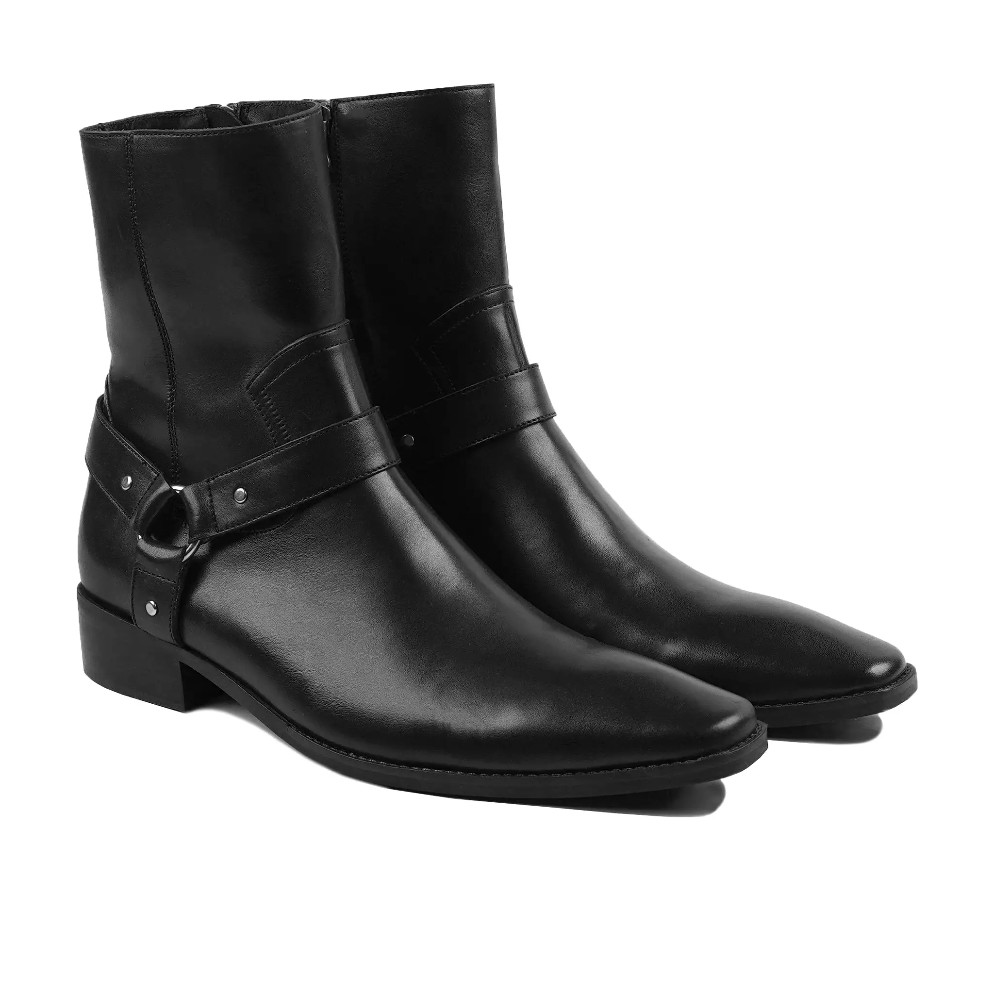 Cuban Jodhpur Boot - Black Calf Leather for Men