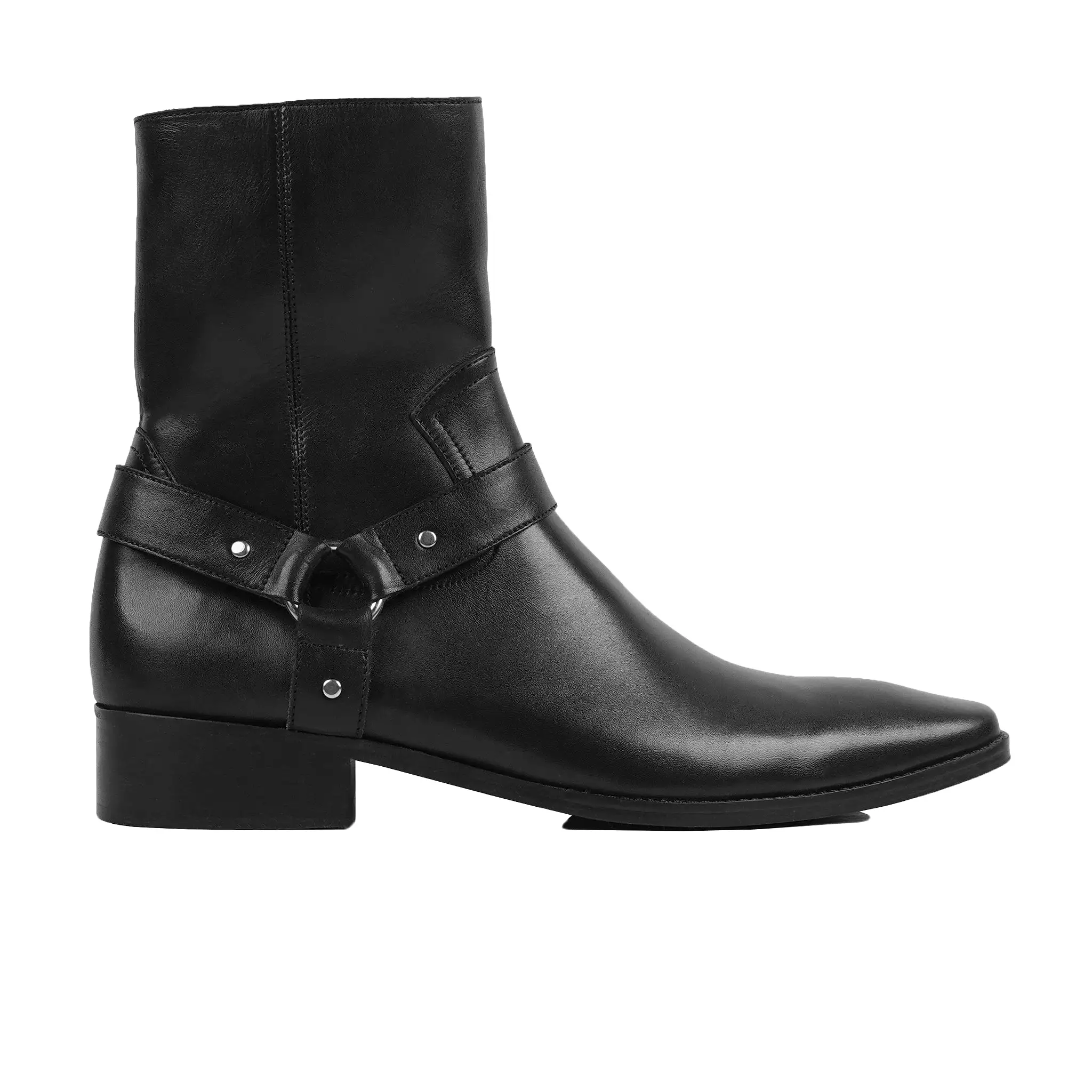 Cuban Jodhpur Boot - Black Calf Leather for Men