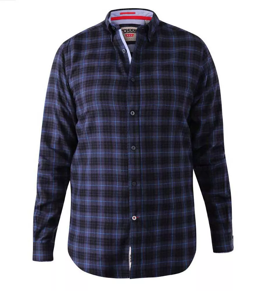 D555 Men's Check Flannel Shirt with Long Sleeves (DOVERCOURT)