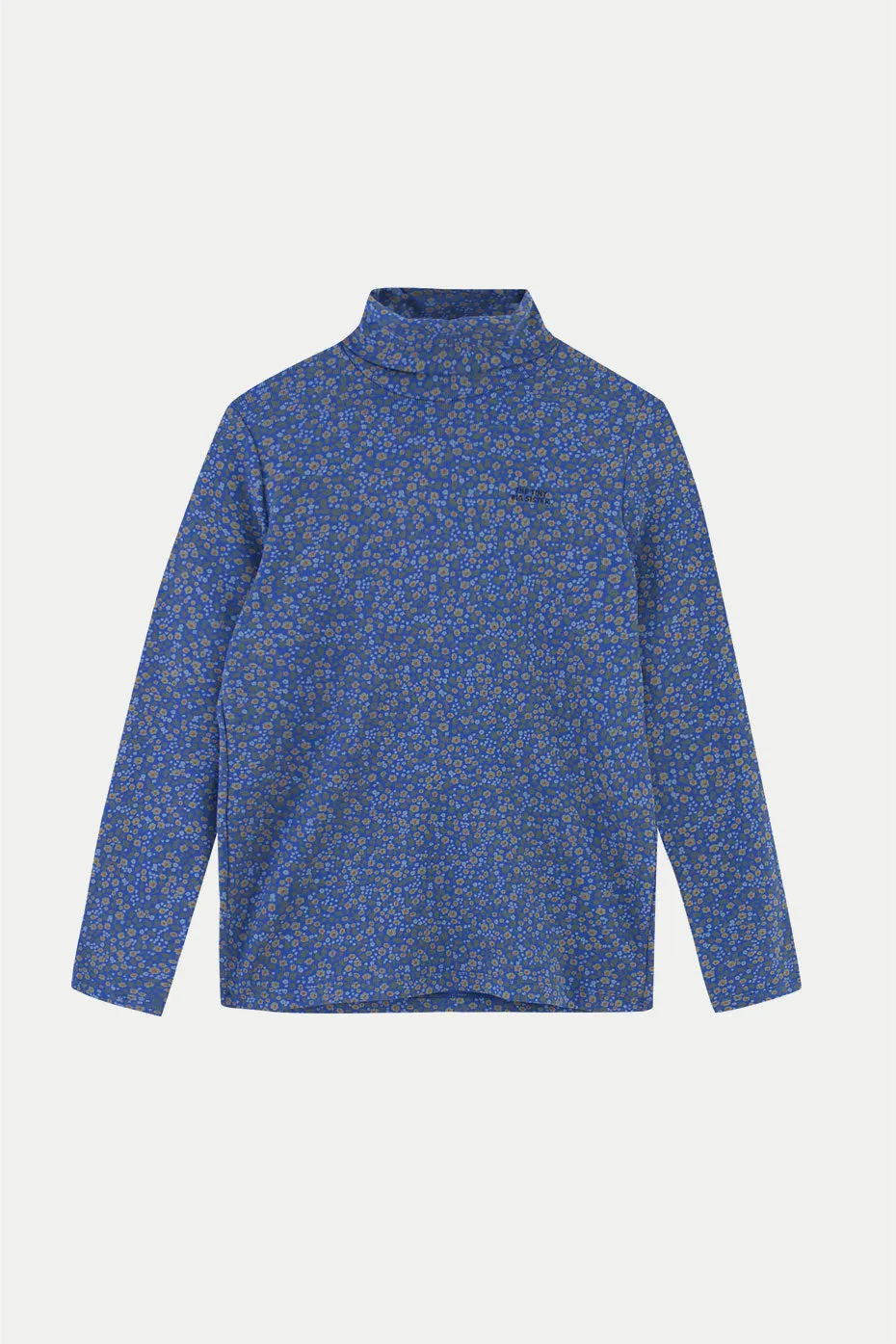 Dark Blue Flower Turtleneck