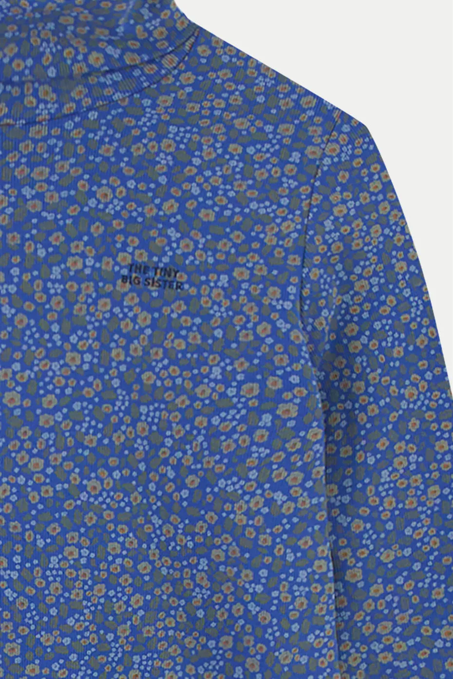 Dark Blue Flower Turtleneck