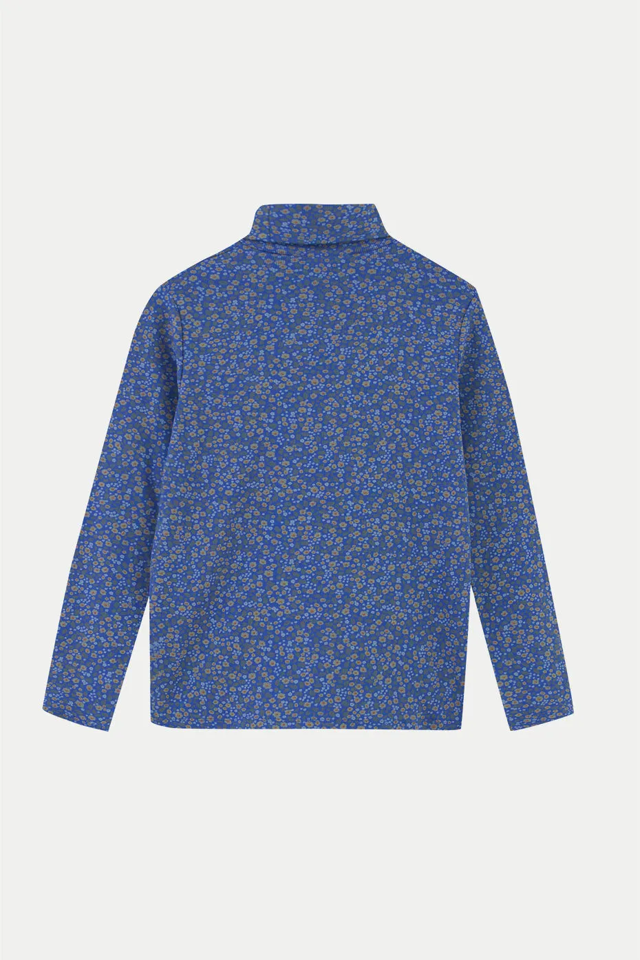 Dark Blue Flower Turtleneck