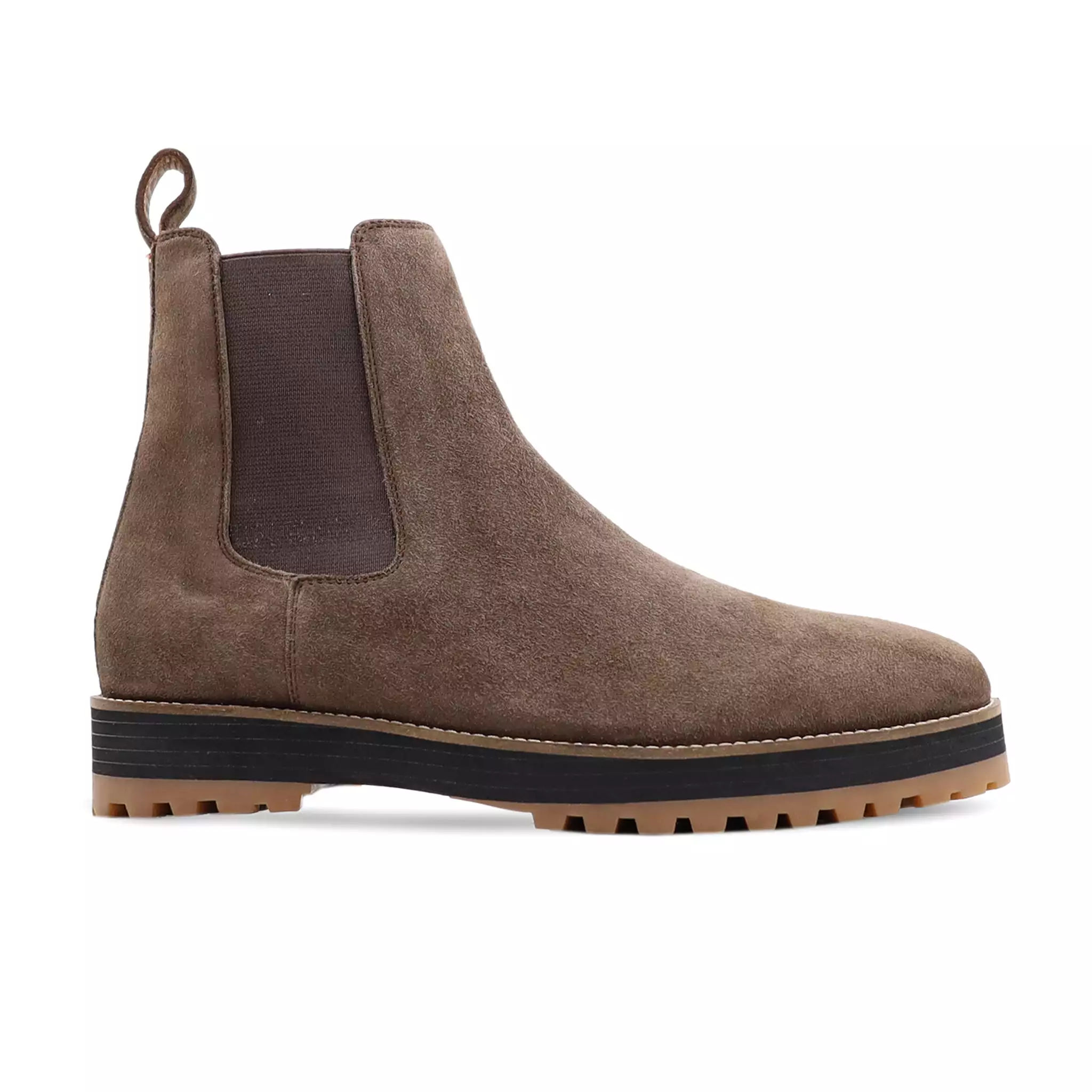 Dark Brown Kid Suede Chelsea Boot for Men by Atters