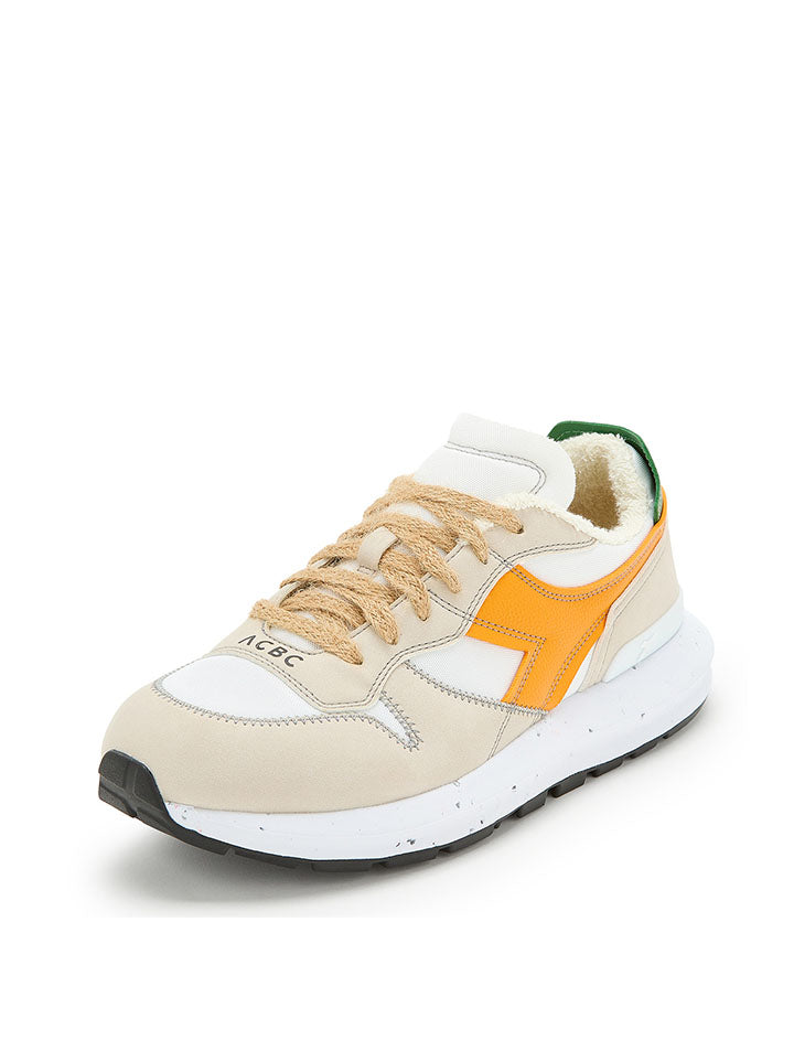 Diadora Women Kmaro 42 ACBC Trainer - Super White / Cadmium Yellow