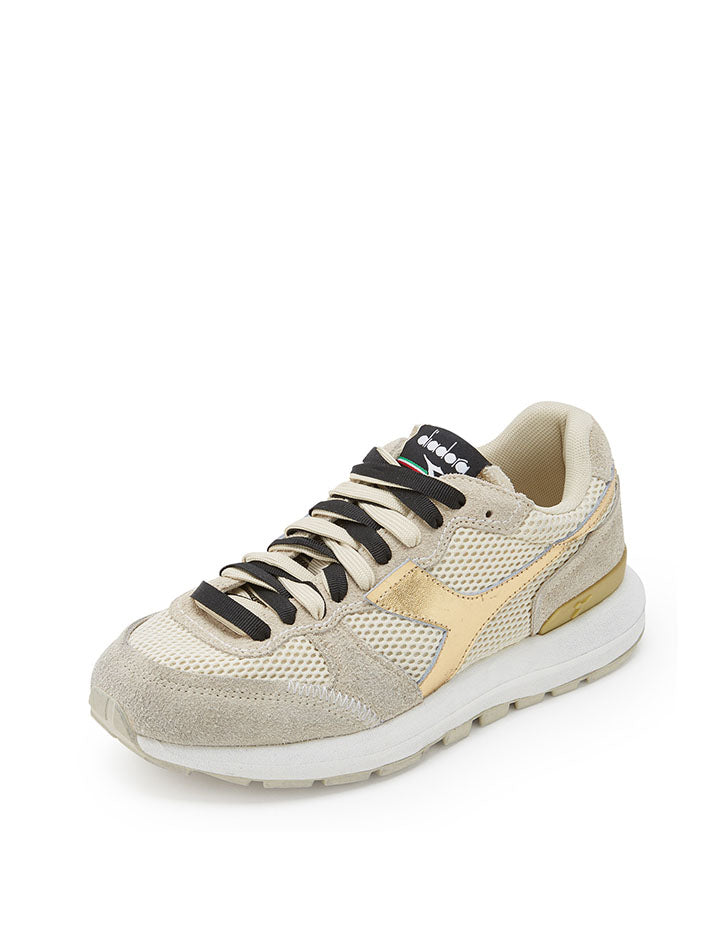 Diadora Women Kmaro 42 Metal Wax Trainers - Seedpearl/Oyster Gray