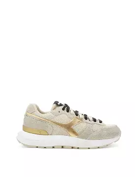 Diadora Women Kmaro 42 Metal Wax Trainers - Seedpearl/Oyster Gray