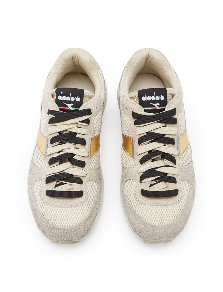 Diadora Women Kmaro 42 Metal Wax Trainers - Seedpearl/Oyster Gray