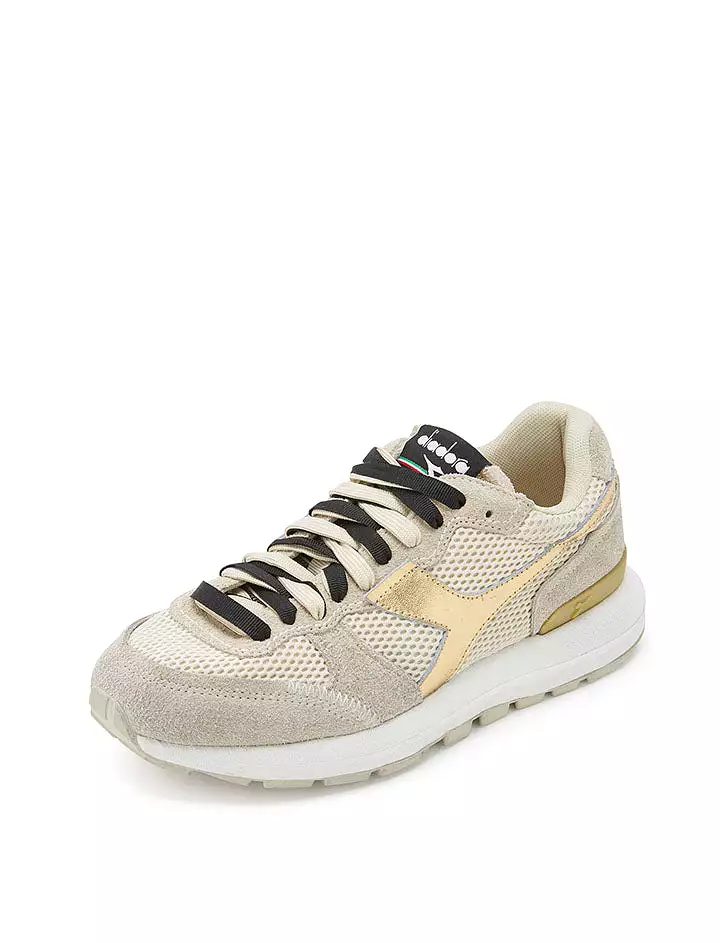 Diadora Women's Kmaro 42 Metal Wax Trainers - Seedpearl / Oyster Gray