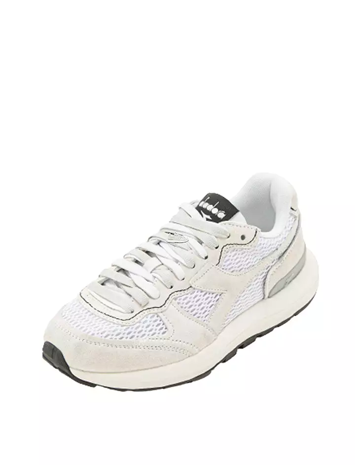 Diadora Women's White Suede Mesh Wax Trainers Size 42