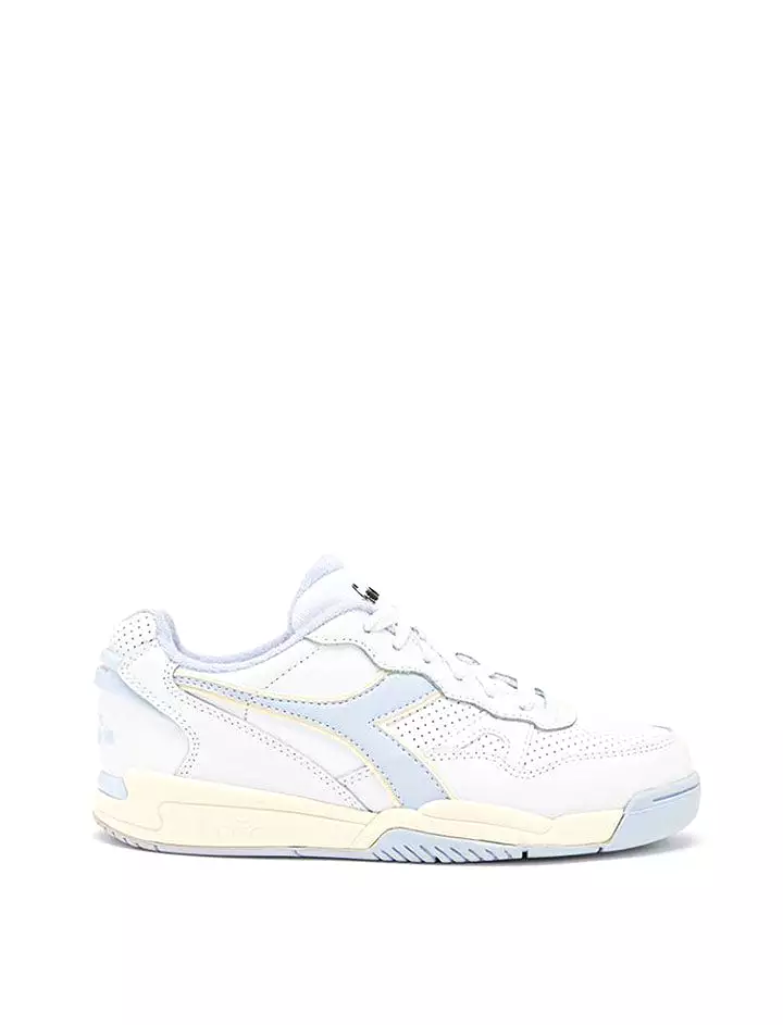 Diadora Women's White Xenon Blue Winner Trainers