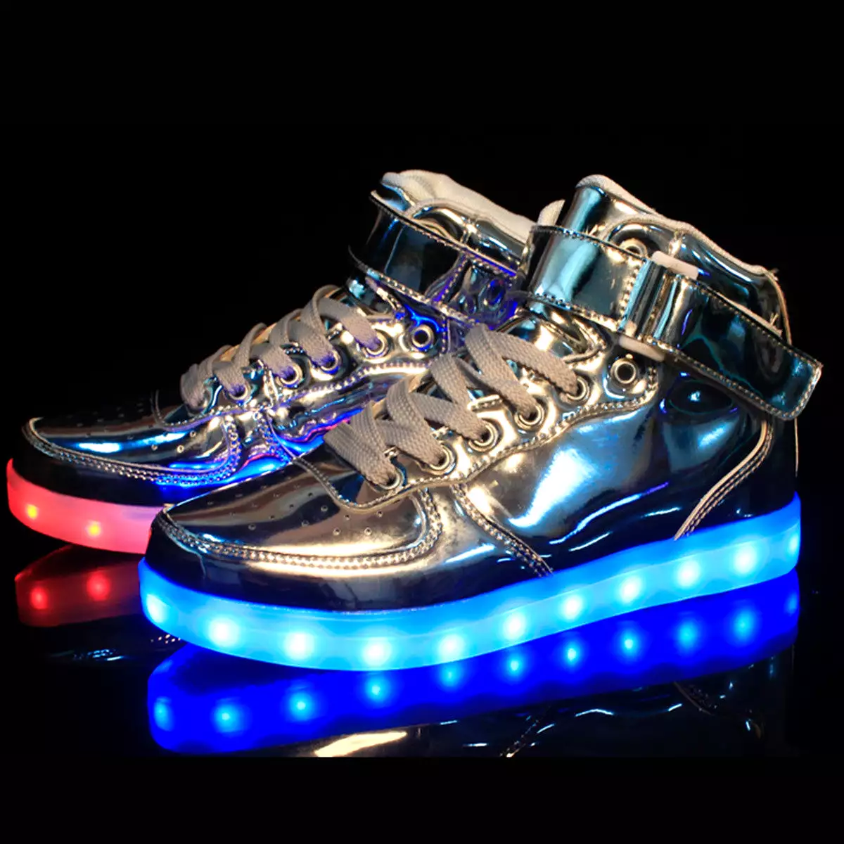 DoGeek Light up Shoes, 7-Color High Top Sneakers for Men/Women, Metallic Gold (Choose Half Size Up)