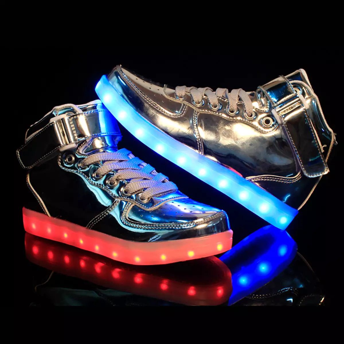 DoGeek Light up Shoes, 7-Color High Top Sneakers for Men/Women, Metallic Gold (Choose Half Size Up)