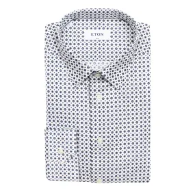 Eton slim fit medallion print shirt white navy