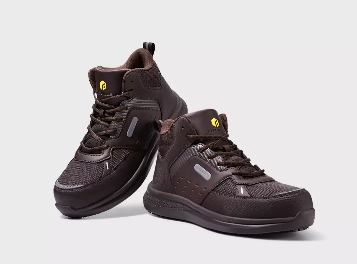 FitVille Men's Steel Toe Work Boots