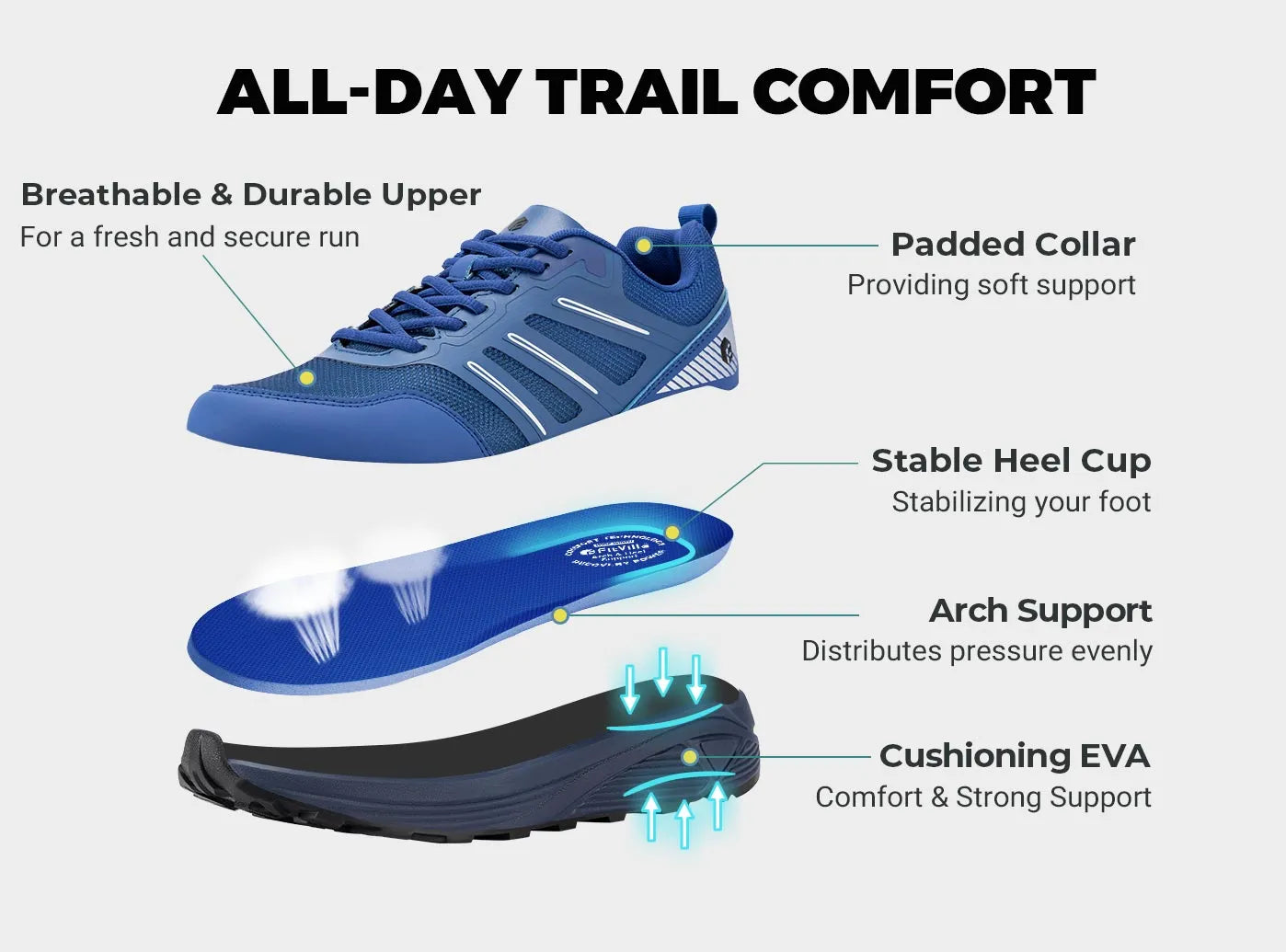 FitVille Trail Running Shoes for Men