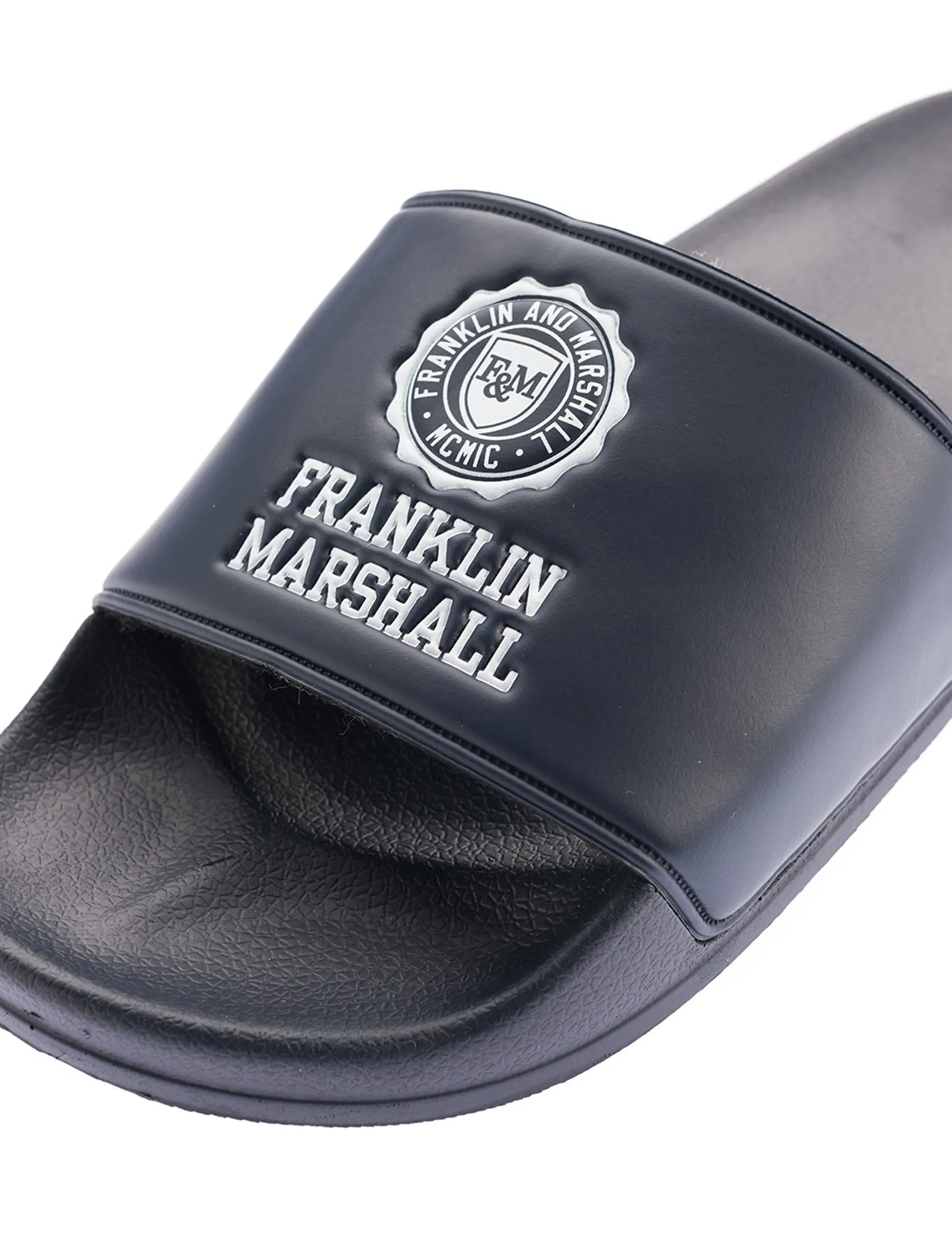 Franklin and Marshall Footwear Slip On Sliders Navy