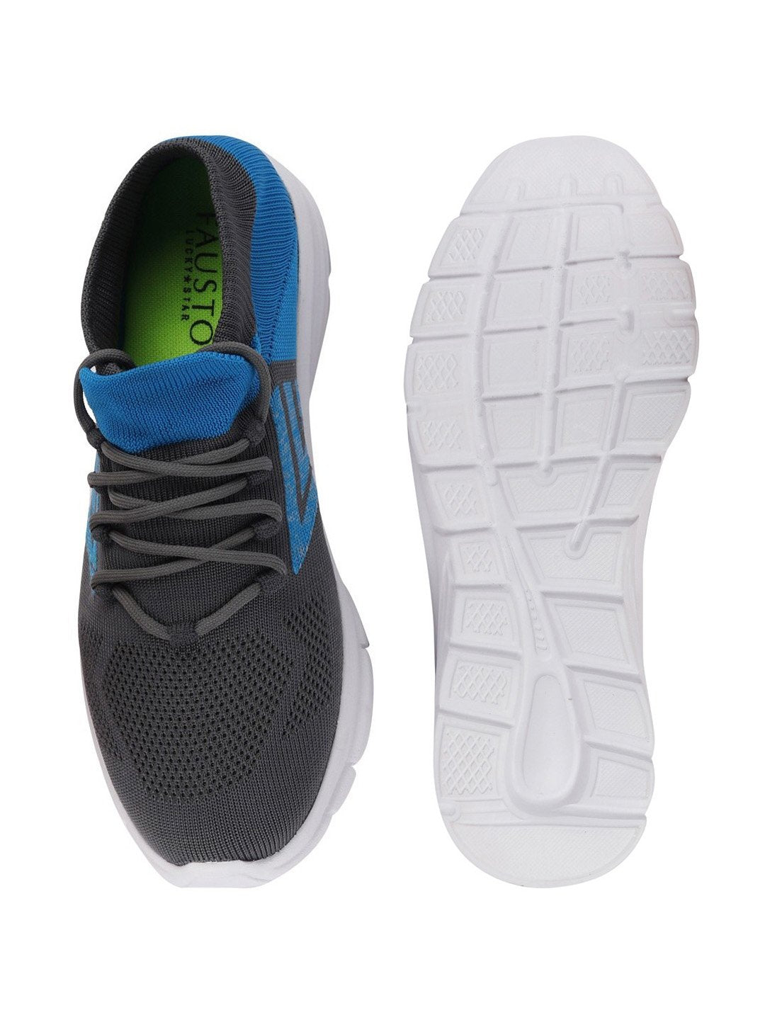 Grey Men's Lace-Up Running Shoes for Sports & Outdoors.