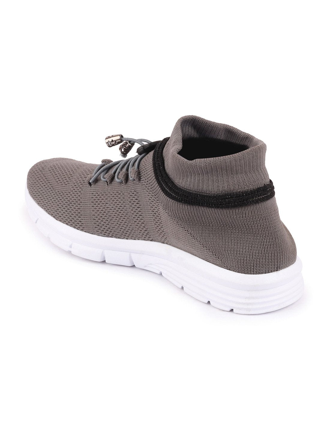 Grey Mens Sports Lace-Up Outdoor Running Shoes