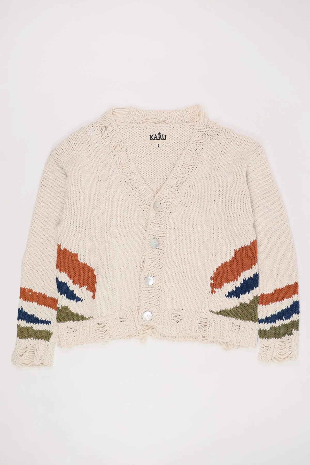 Hand-Knit Intarsia Naturally Dyed Cardigan