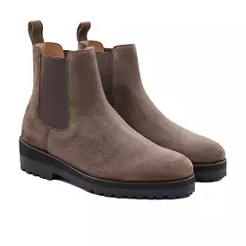 Jori Men's Dark Brown Kid Suede Chelsea Boot - Shop Now