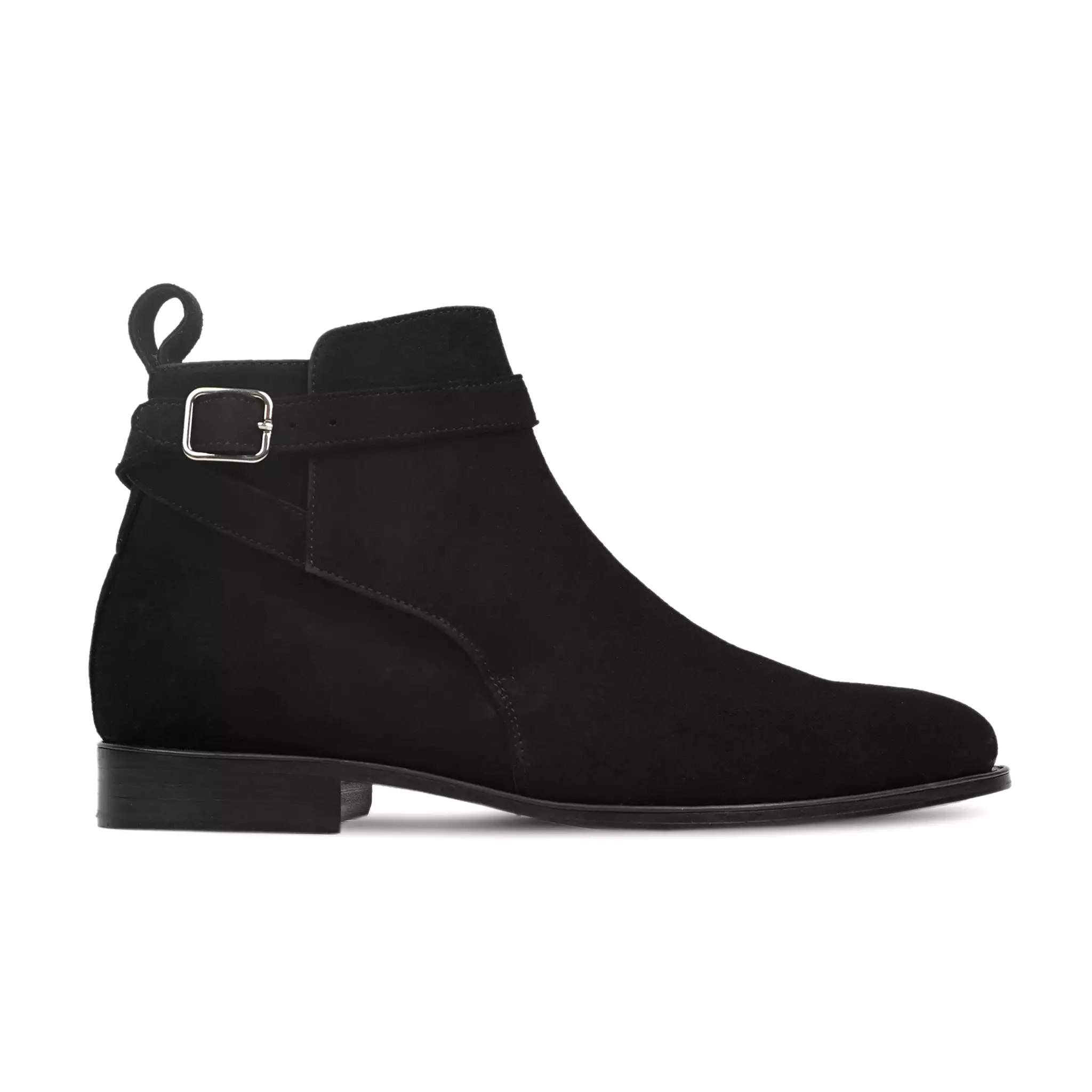 Kostan Black Kid Suede Jodhpur Boot - Men's