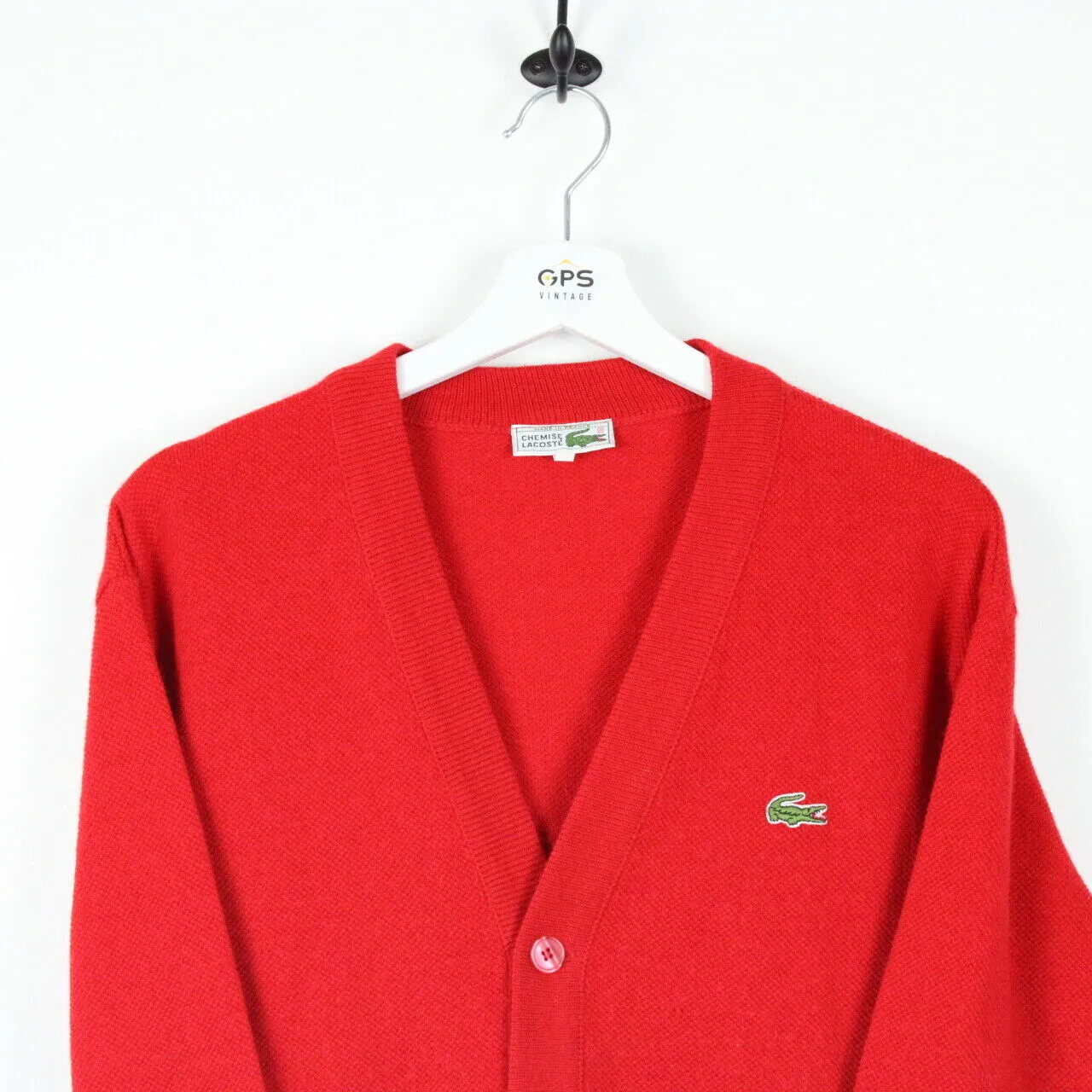 LACOSTE Knit Cardigan Red Medium