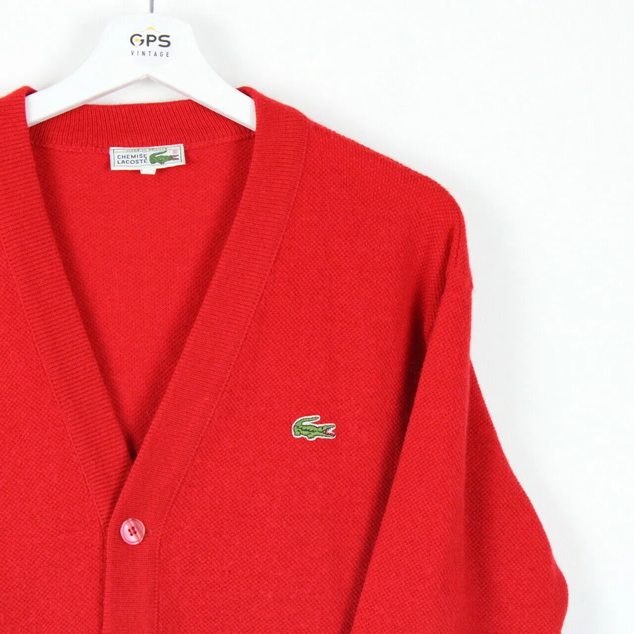 LACOSTE Knit Cardigan Red Medium