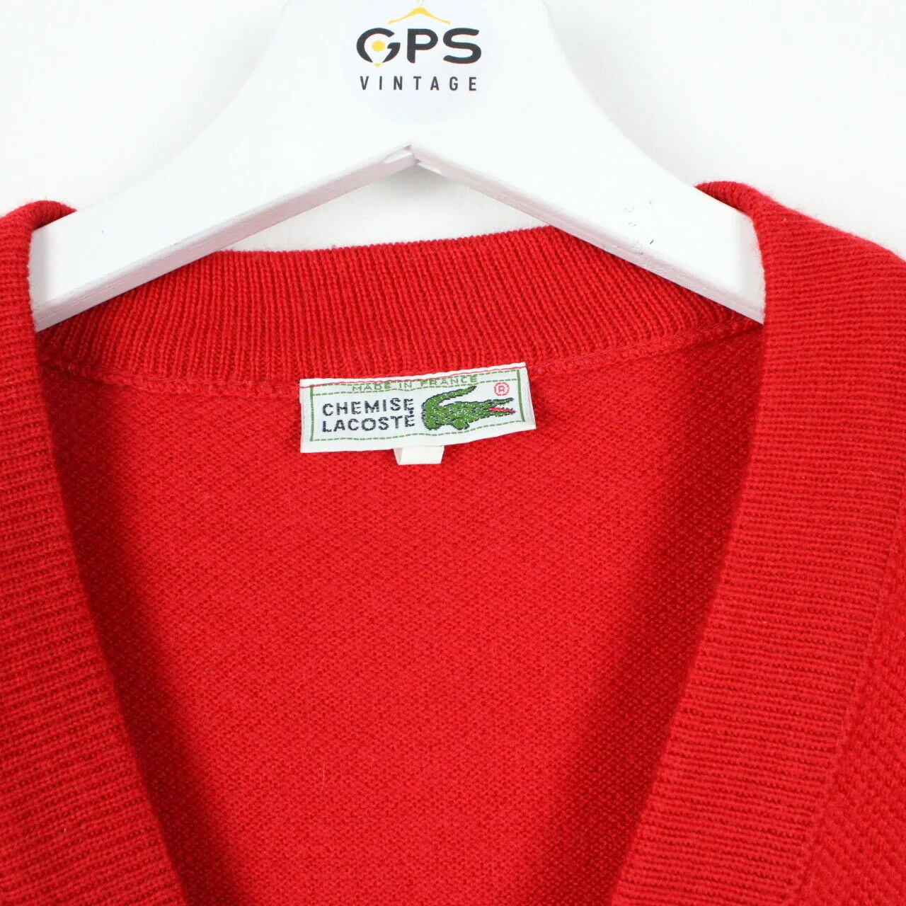 LACOSTE Knit Cardigan Red Medium