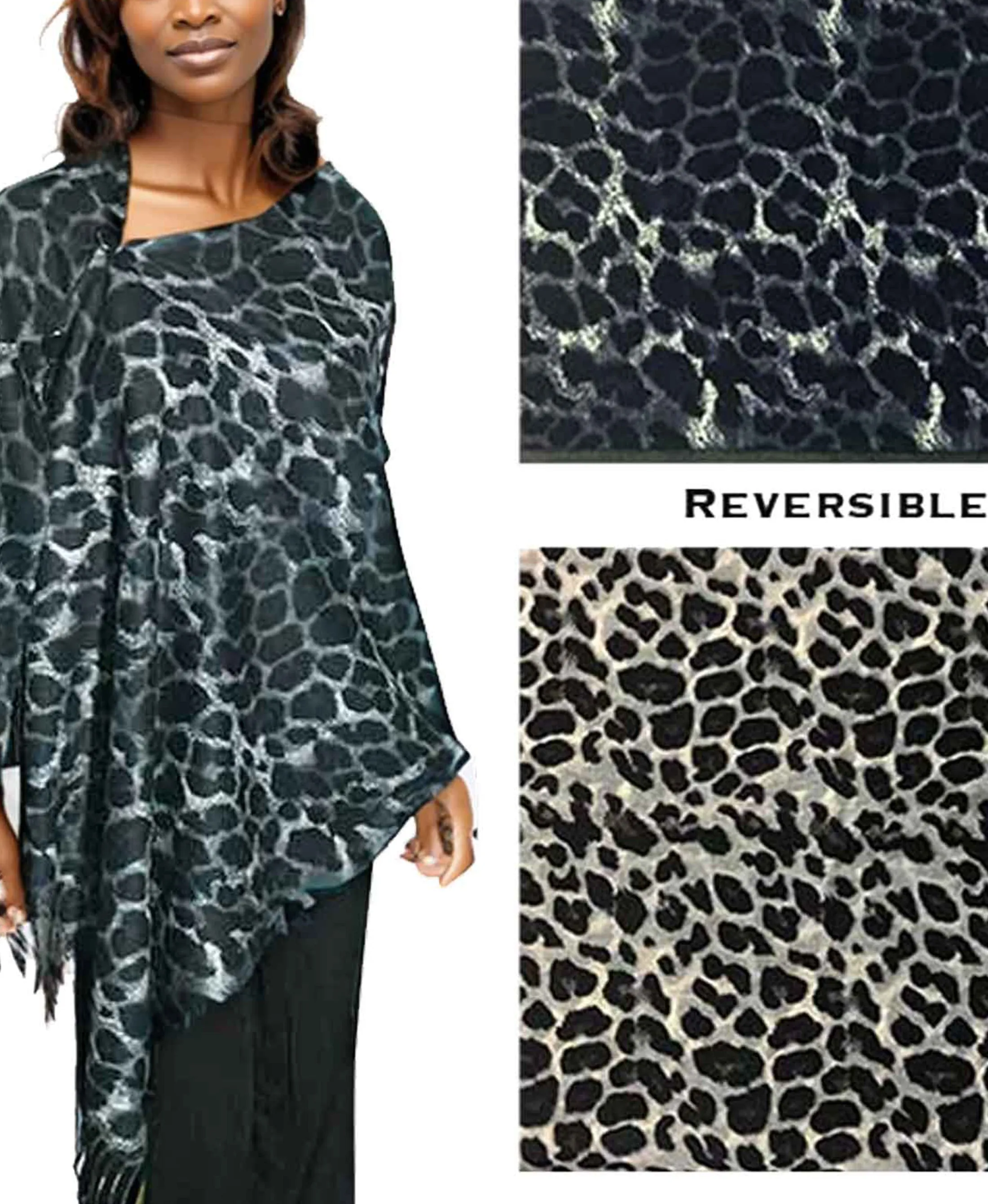 Leopard Print Poncho Shawl