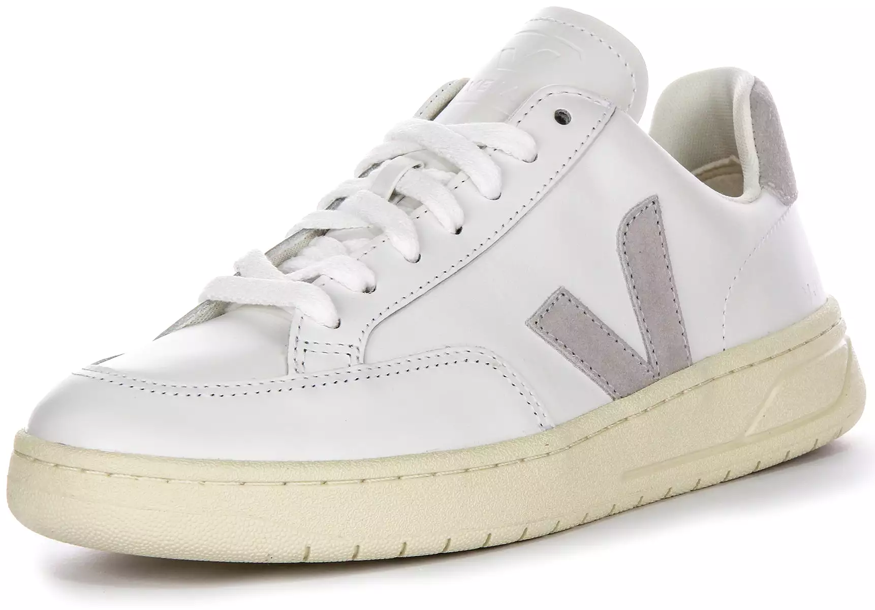 Light Grey V 12 Leather Sneakers for Women - Shop Now