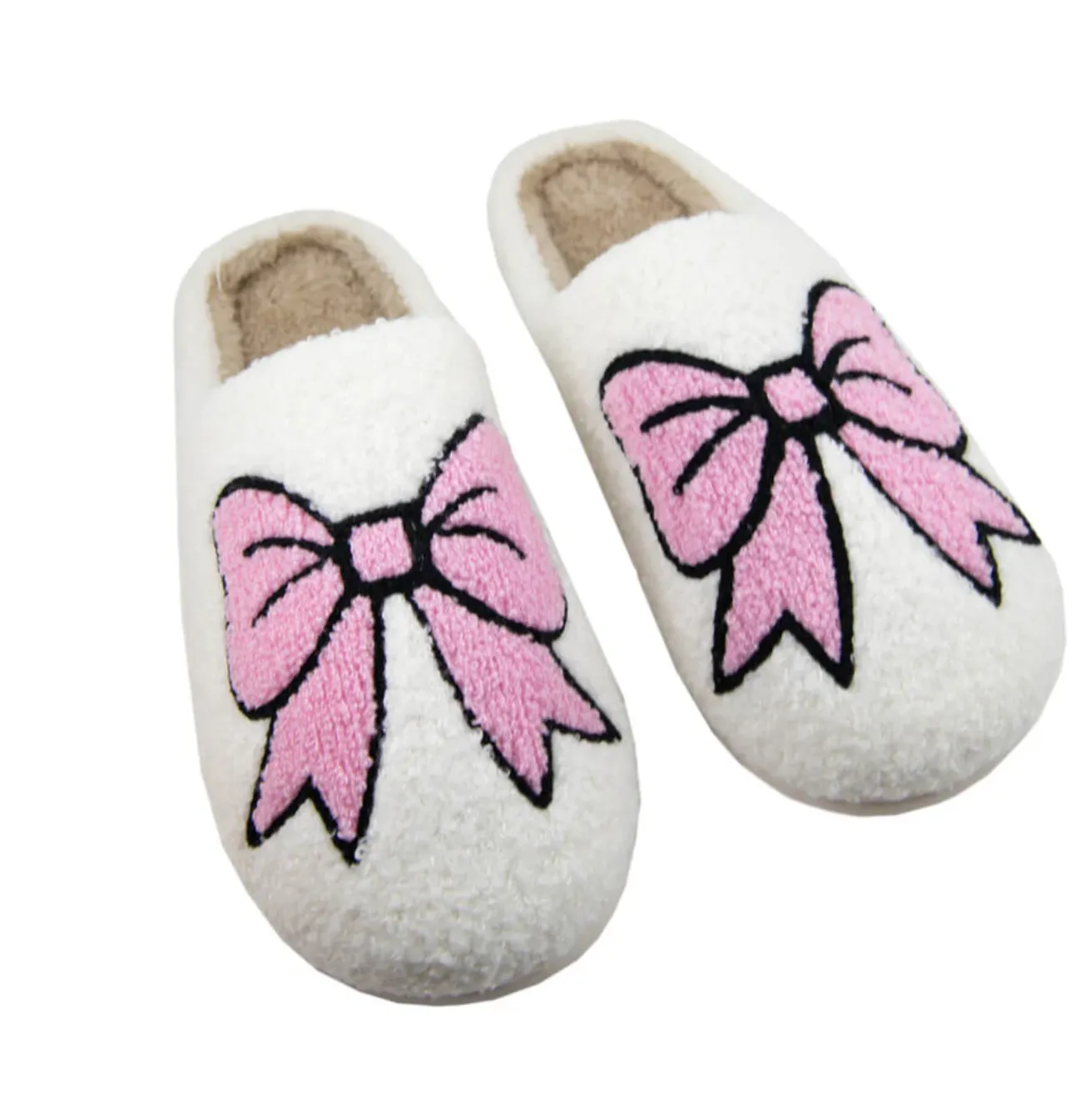 Light Pink Bow Slippers