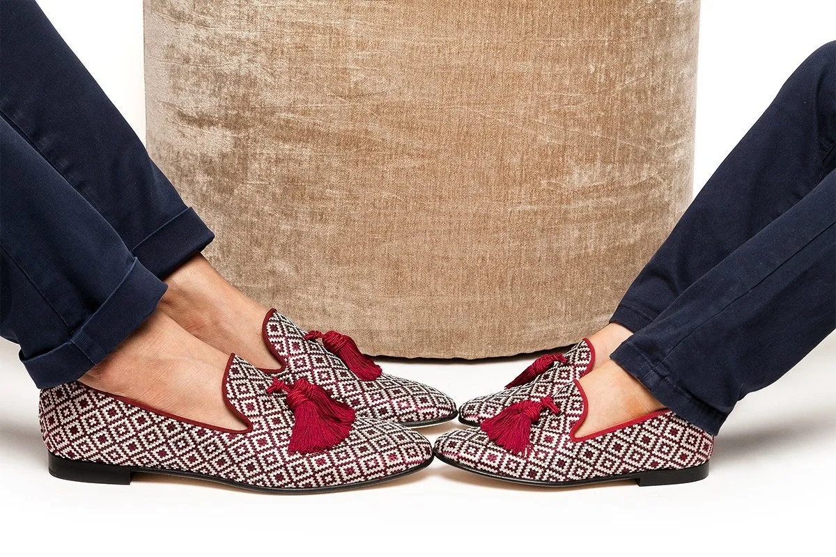 LOUIS BODRUM BURGUNDY SLIPPERS JUNIOR