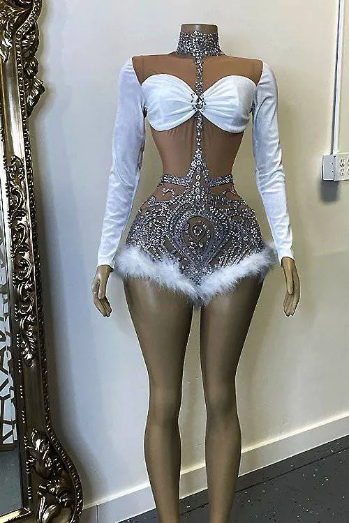 Lovelyn Diamante Bodysuit(Ready To Ship)