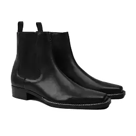 Lugo Black Calf Leather Chelsea Boot