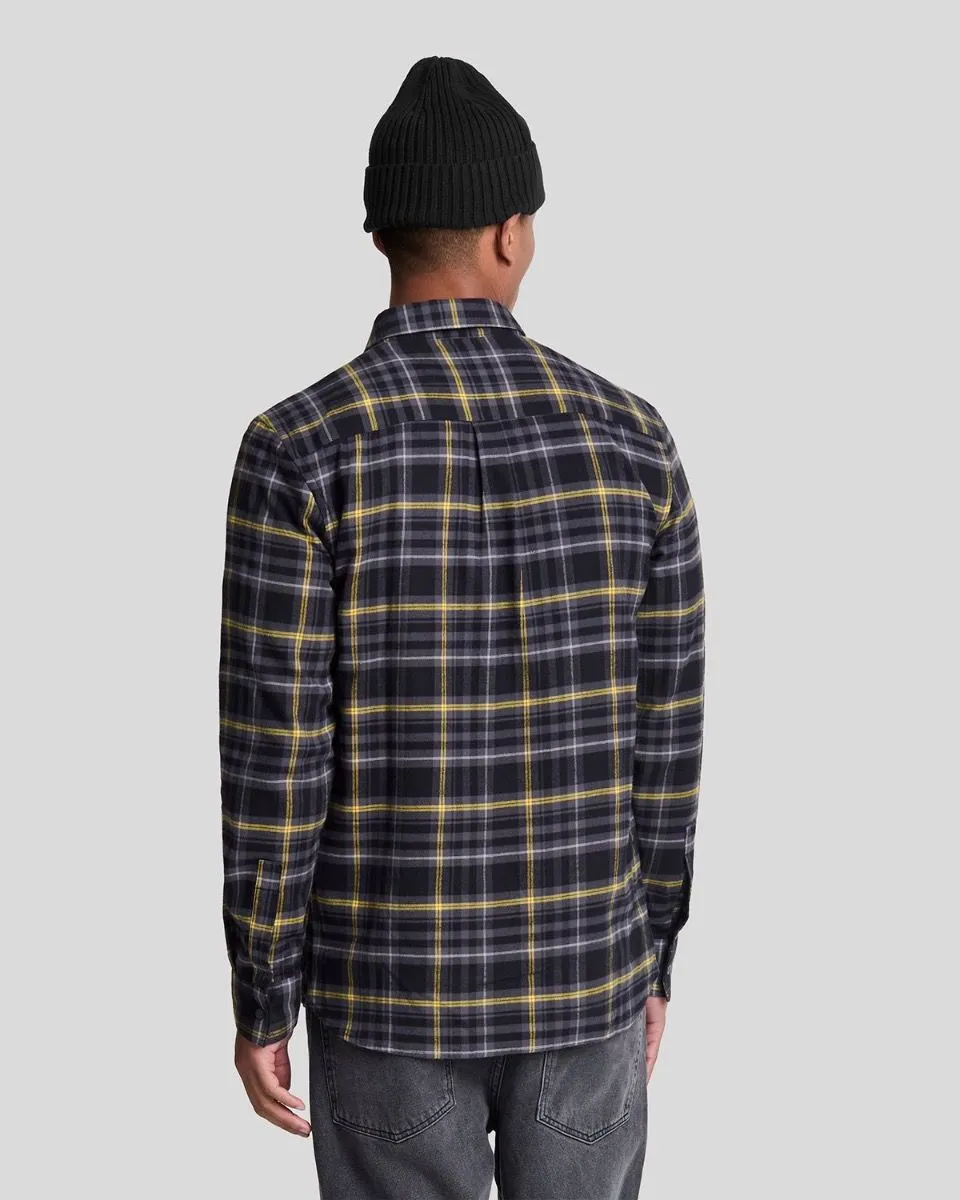 Lyle and Scott Jet Black Flannel Check Long Sleeve Shirt