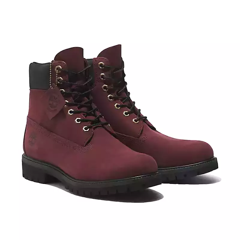 Men's 6 Waterproof Premium Burgundy Nubuck Shoes