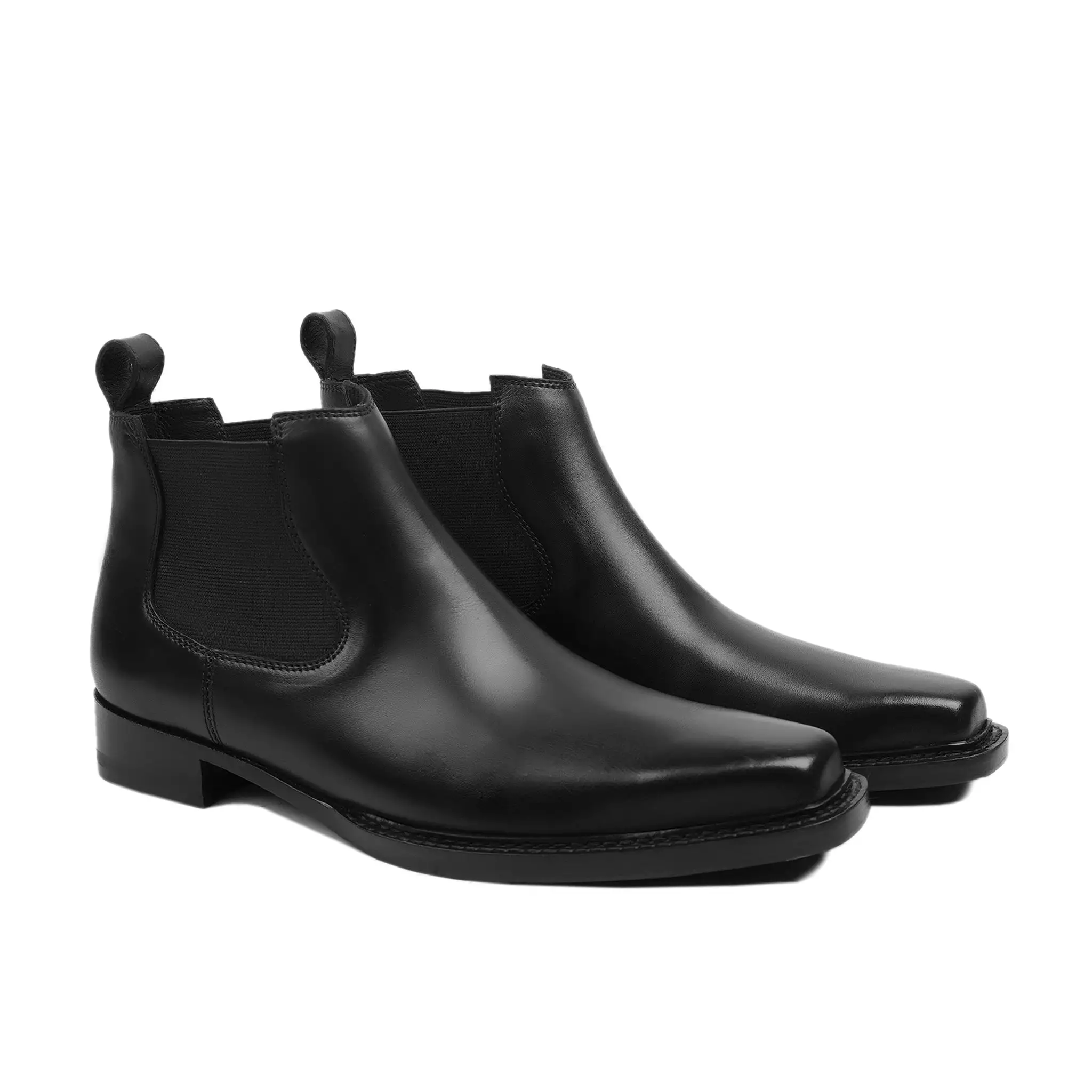 Men's Black Calf Leather Chelsea Boot