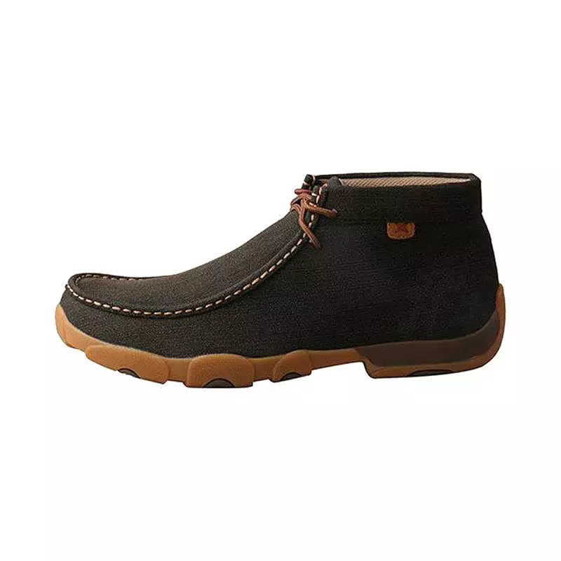 Men's Brown Chukka Driving Moc with Rubberized Soles