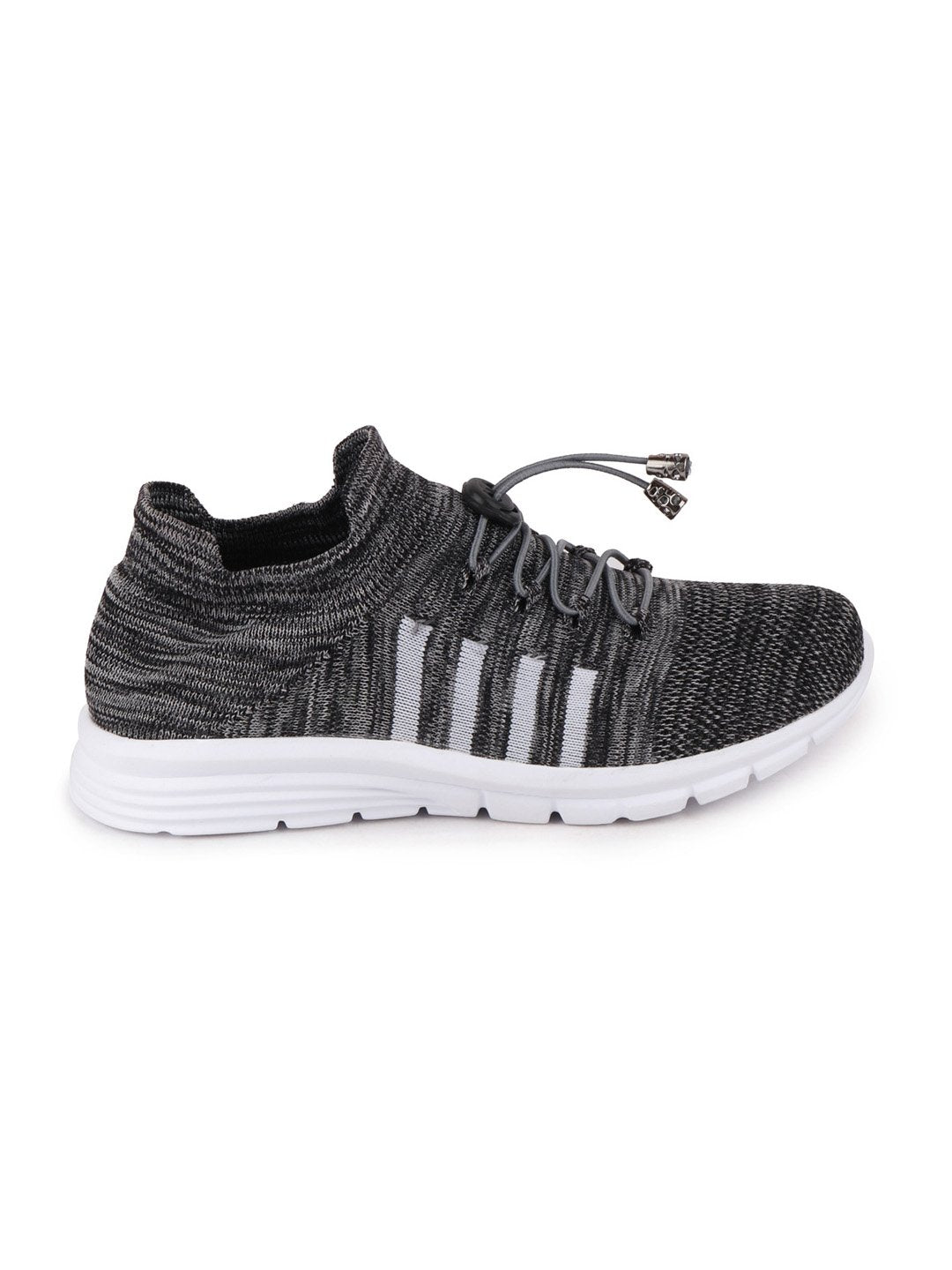 Men's dark grey sports lace-up running shoes for outdoor activities.