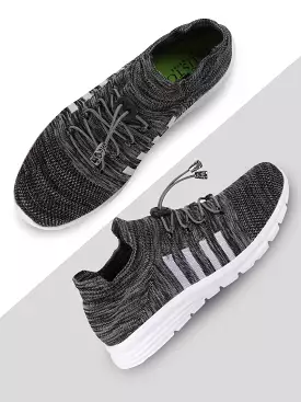 Men's dark grey sports lace-up running shoes for outdoor activities.