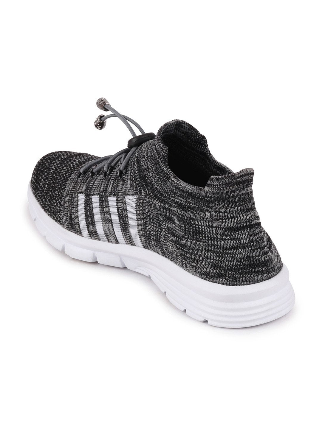 Men's dark grey sports lace-up running shoes for outdoor activities.