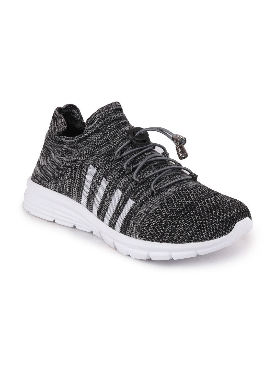 Men's dark grey sports lace-up running shoes for outdoor activities.