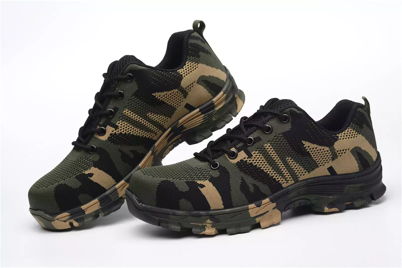 Men's Industrial Work Shoes - Camouflage Steel Toe Safety Shoes