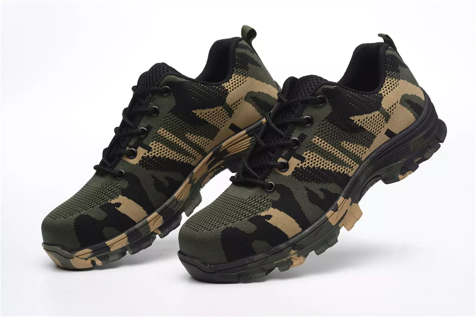 Men's Industrial Work Shoes - Camouflage Steel Toe Safety Shoes