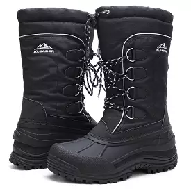 Mens Insulated Waterproof Snow Boots - Aleader