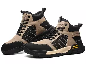 Men's Safety Shoes Durable Industrial Construction Work Boots Color-Block Design