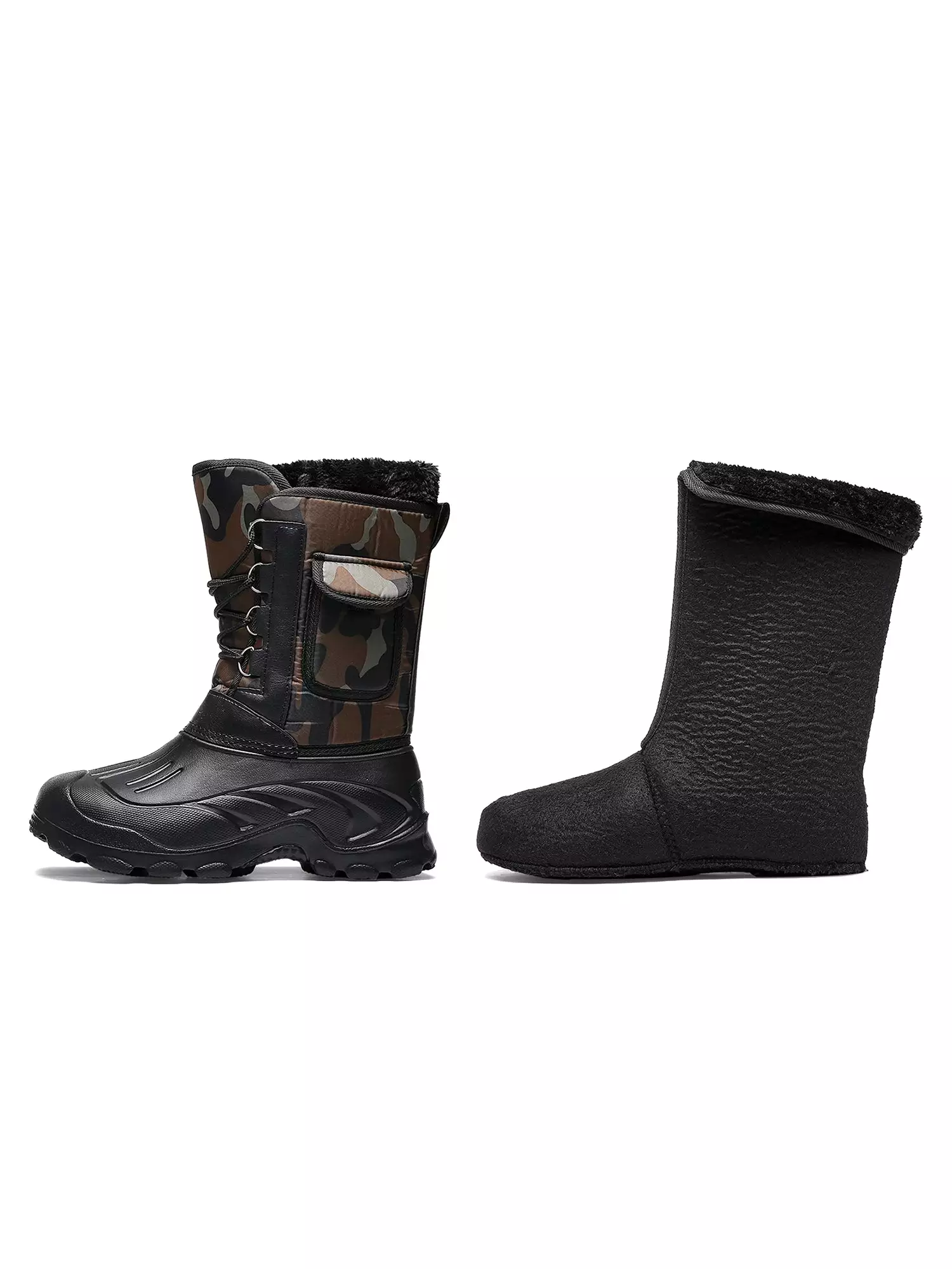 Men's Snow Boots - Nonslip, Waterproof, Fur Lined, Warm Winter Shoes