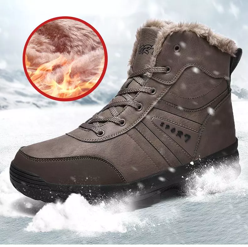 Men's Snow Boots - Stylish Genuine Leather Fashion Footwear