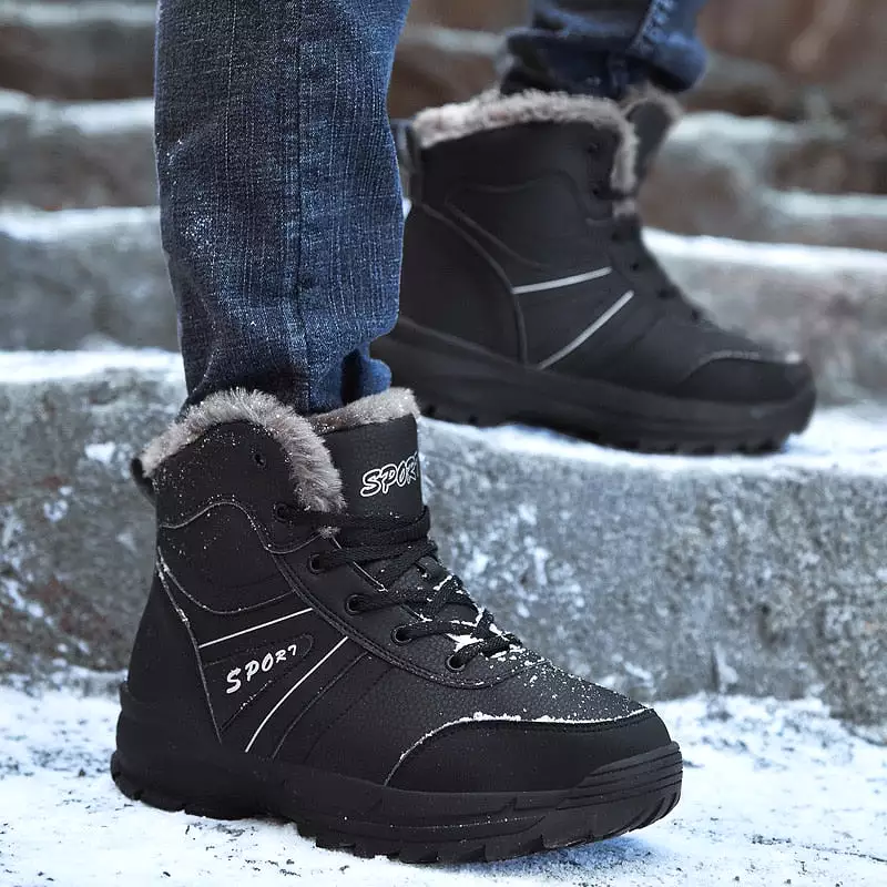 Men's Snow Boots - Stylish Genuine Leather Fashion Footwear