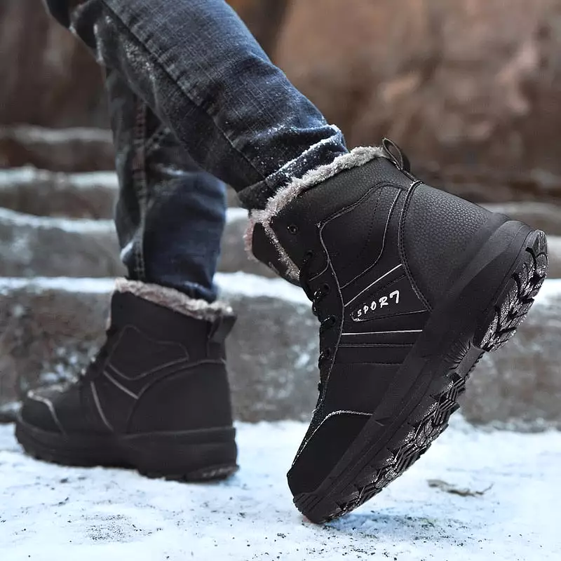 Men's Snow Boots - Stylish Genuine Leather Fashion Footwear